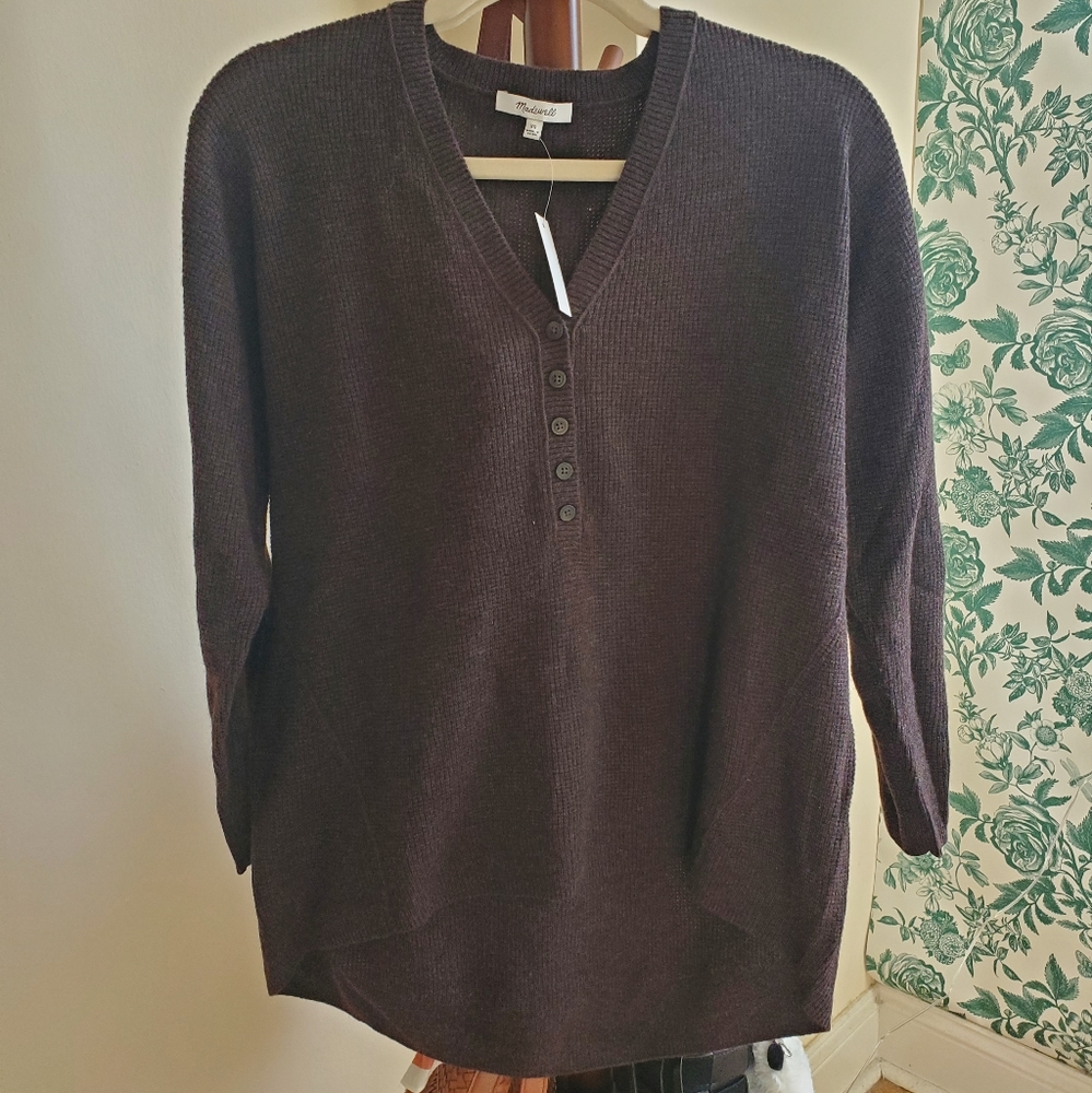 NWT Madewell Dark Brown Henley